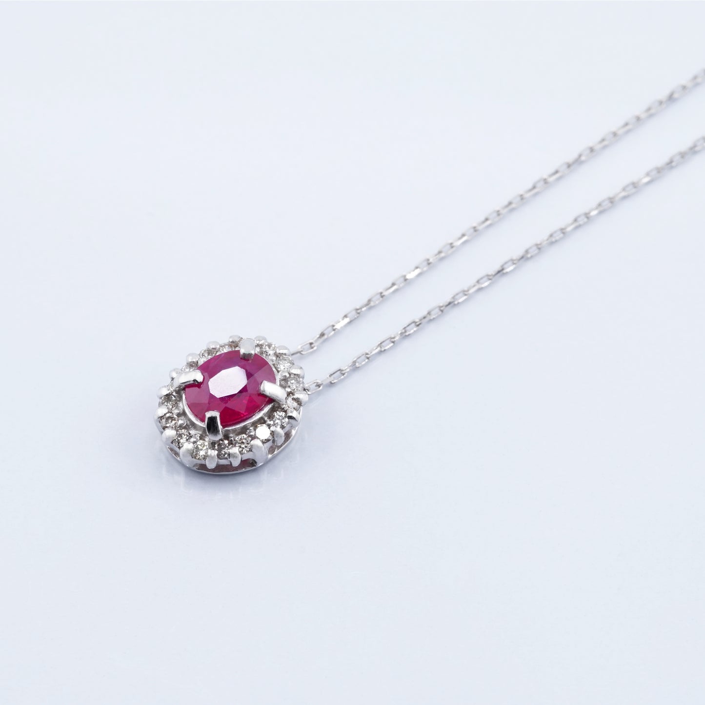 PENDANT - プラチナ900/850 ジュエリー ルビー 色石ネックレス(R607IP015)