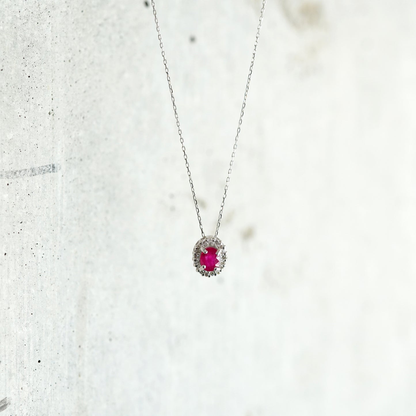 PENDANT - プラチナ900/850 ジュエリー ルビー 色石ネックレス(R607IP015)
