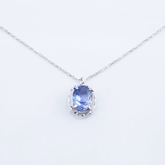 PENDANT - プラチナ900/850 タンザナイト 色石 ネックレス（R607IP008）
