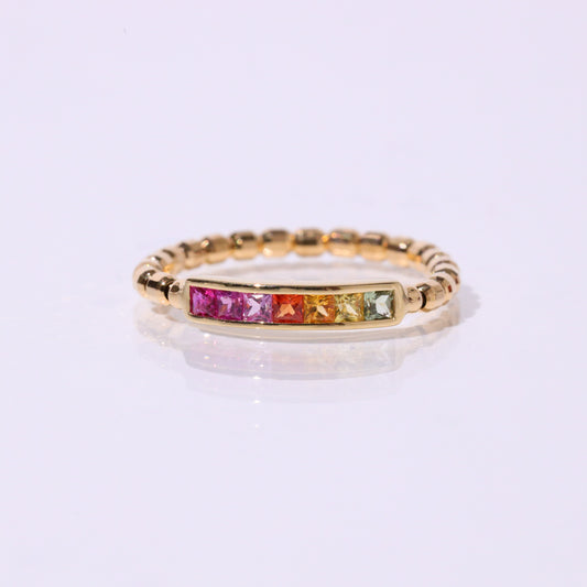 RING - K18YG イエローゴールド カラーサファイア ダイヤモンドリング（R503KR001）